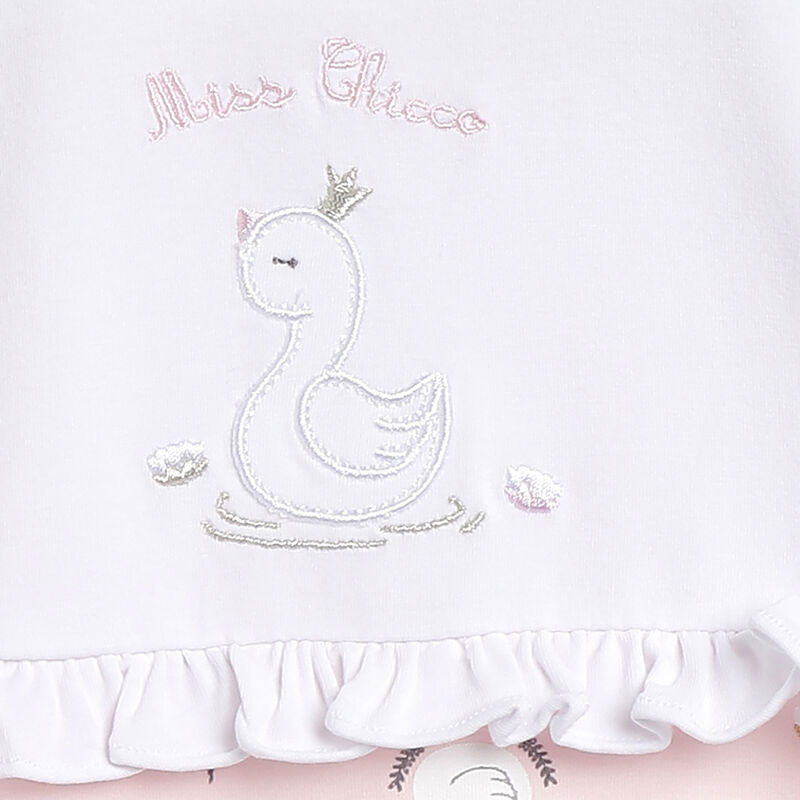 Girls Light Pink Applique Leg Opening Babysuit image number 4